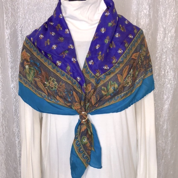 PLAZA SUITE by BETMAR 100% silk scarf - Picture 1 of 7